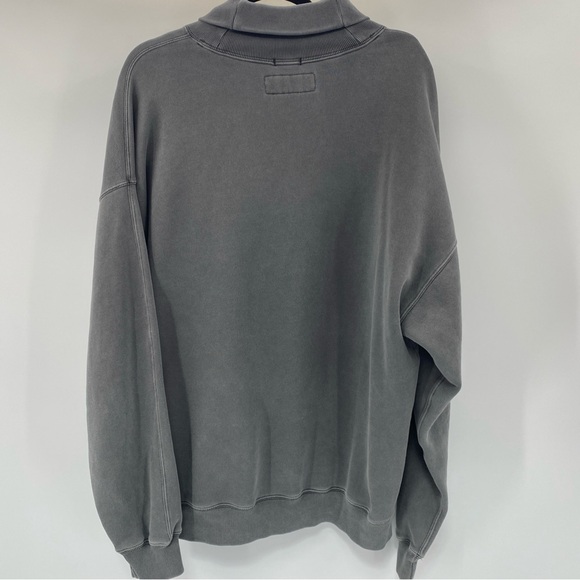Abercrombie Fitch Sweatshirt Mens Large Gray Oversized Fleece Funnel Neck Casual - Picture 3 of 10